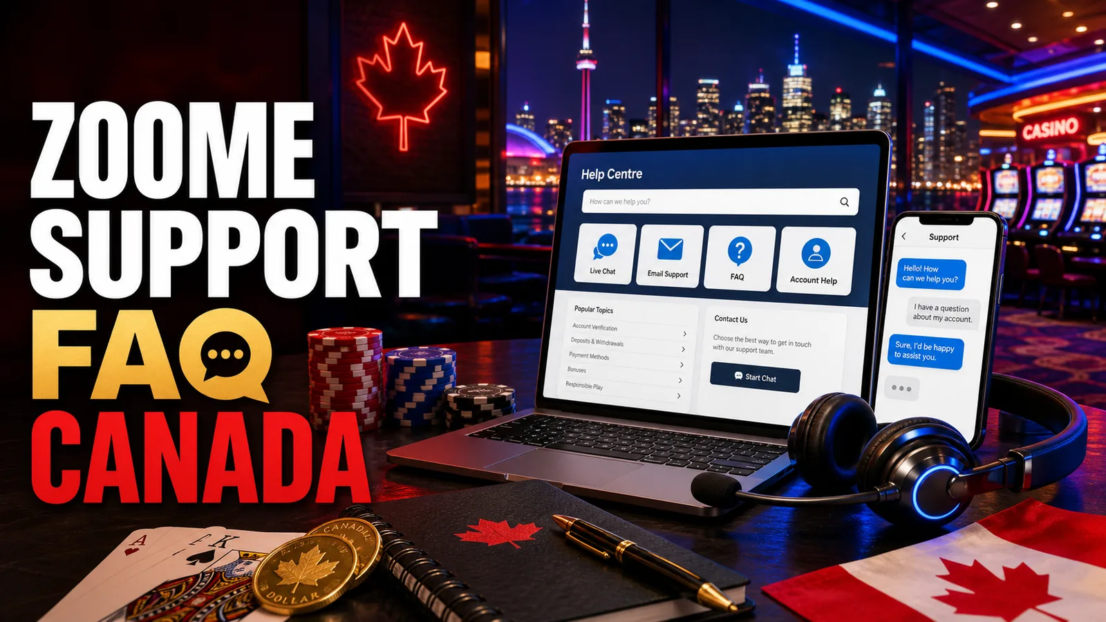 Zoome Casino Support and Complaints FAQ Canadian iGaming content banner